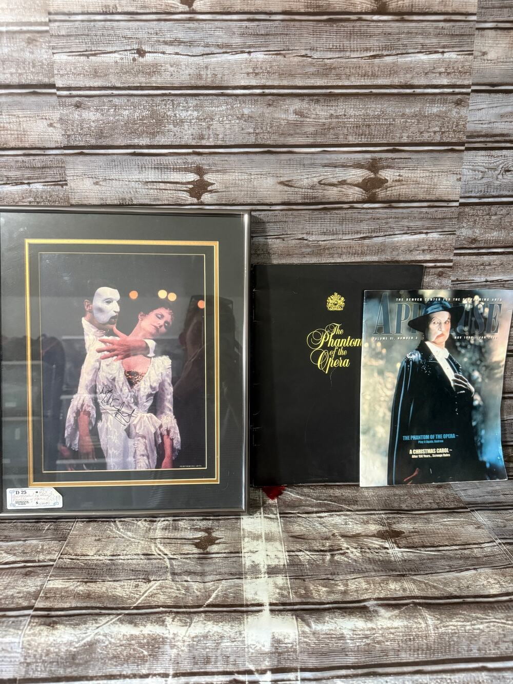 Autographed Phantom of the Opera Michael Crawford Photo with books